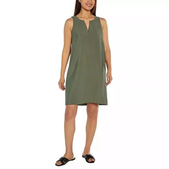 Banana Republic Women's Size L Sleeveless Relaxed Fit Shift Dress Olive Green - Picture 1 of 14